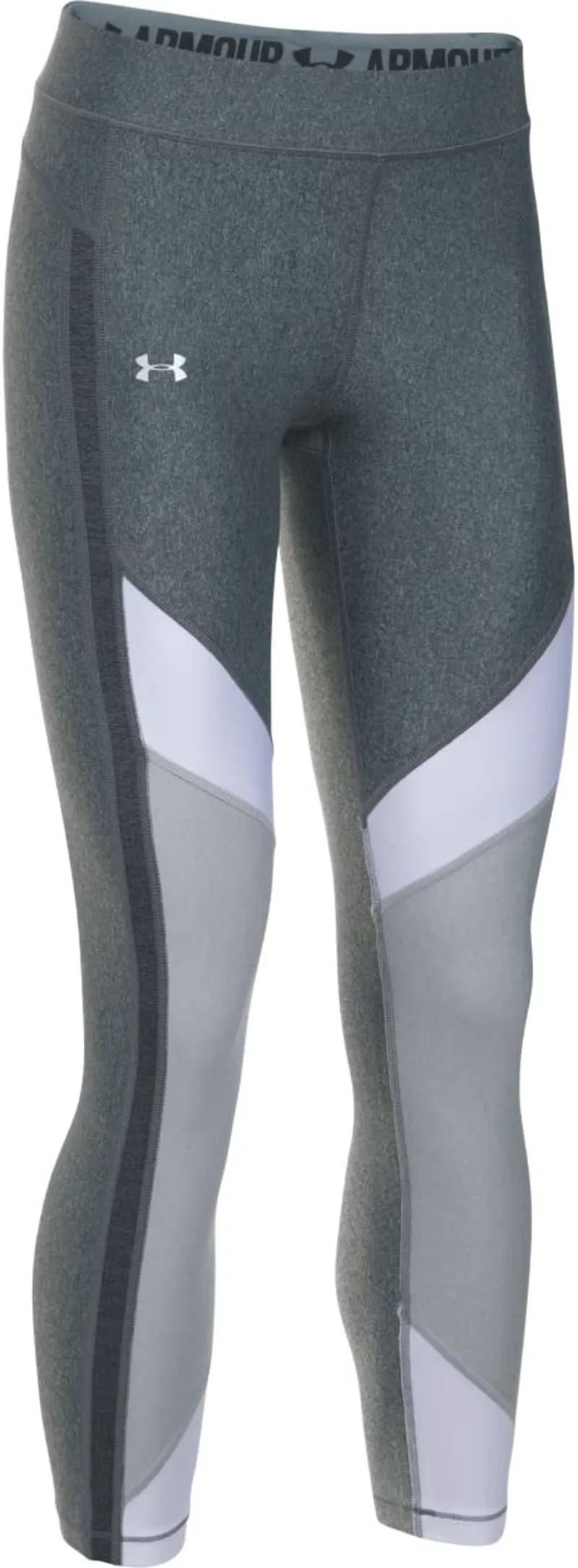 Under Armour Women s Heatgear Colour Blocked Ankle Crop Leggings Grey White